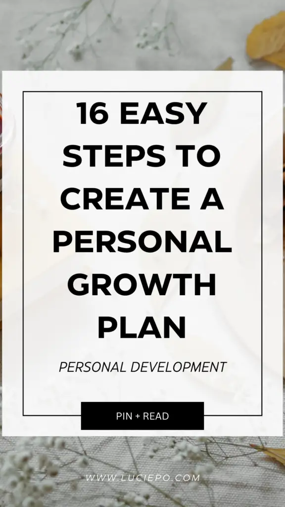 personal growth plan ideas